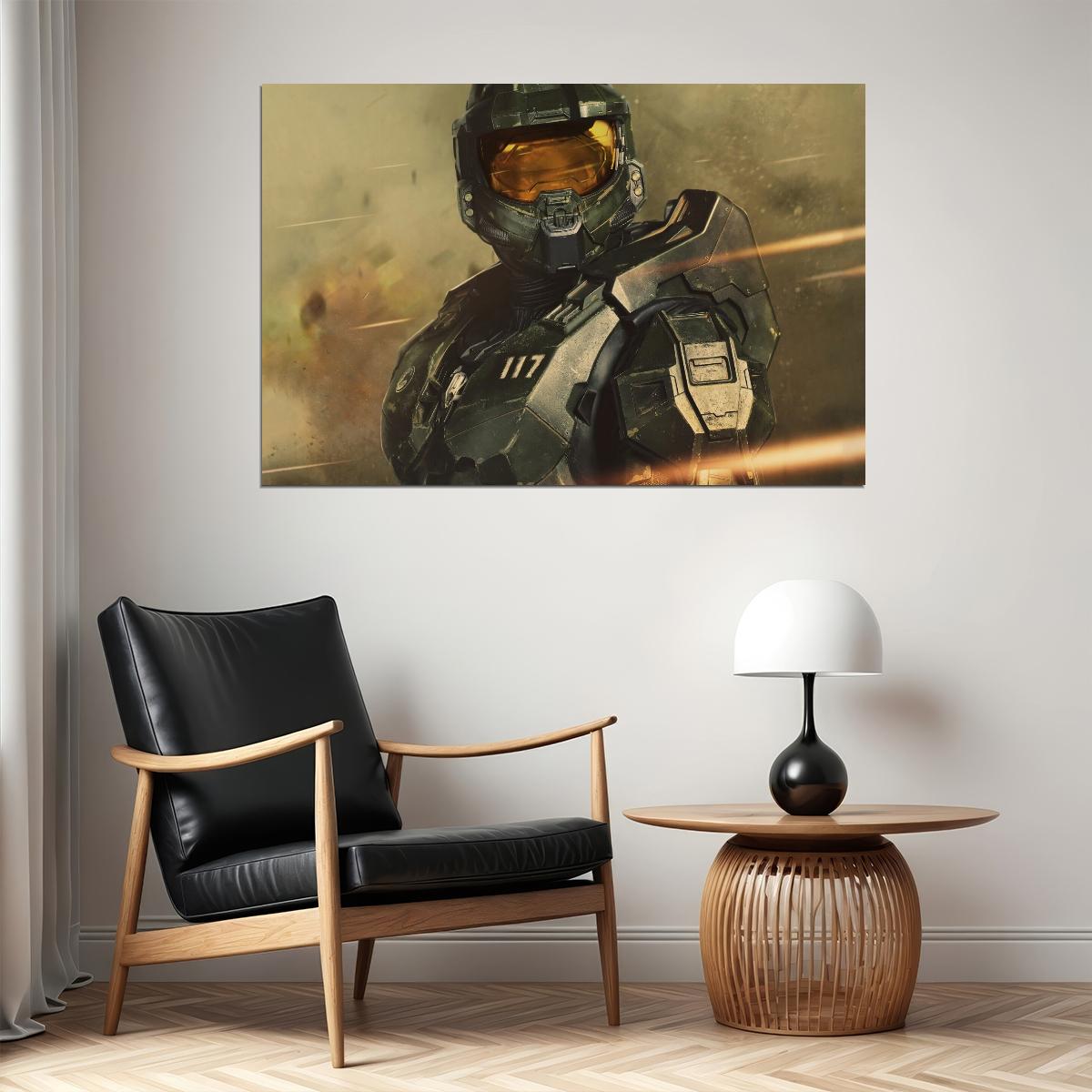 Halo Video Game Poster Sci-fi Shooter Wall Art Master Chief Print
