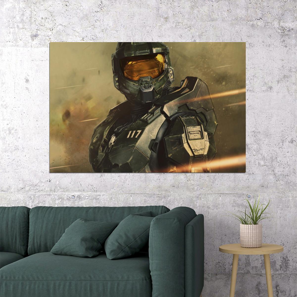 Halo Video Game Poster Sci-fi Shooter Wall Art Master Chief Print