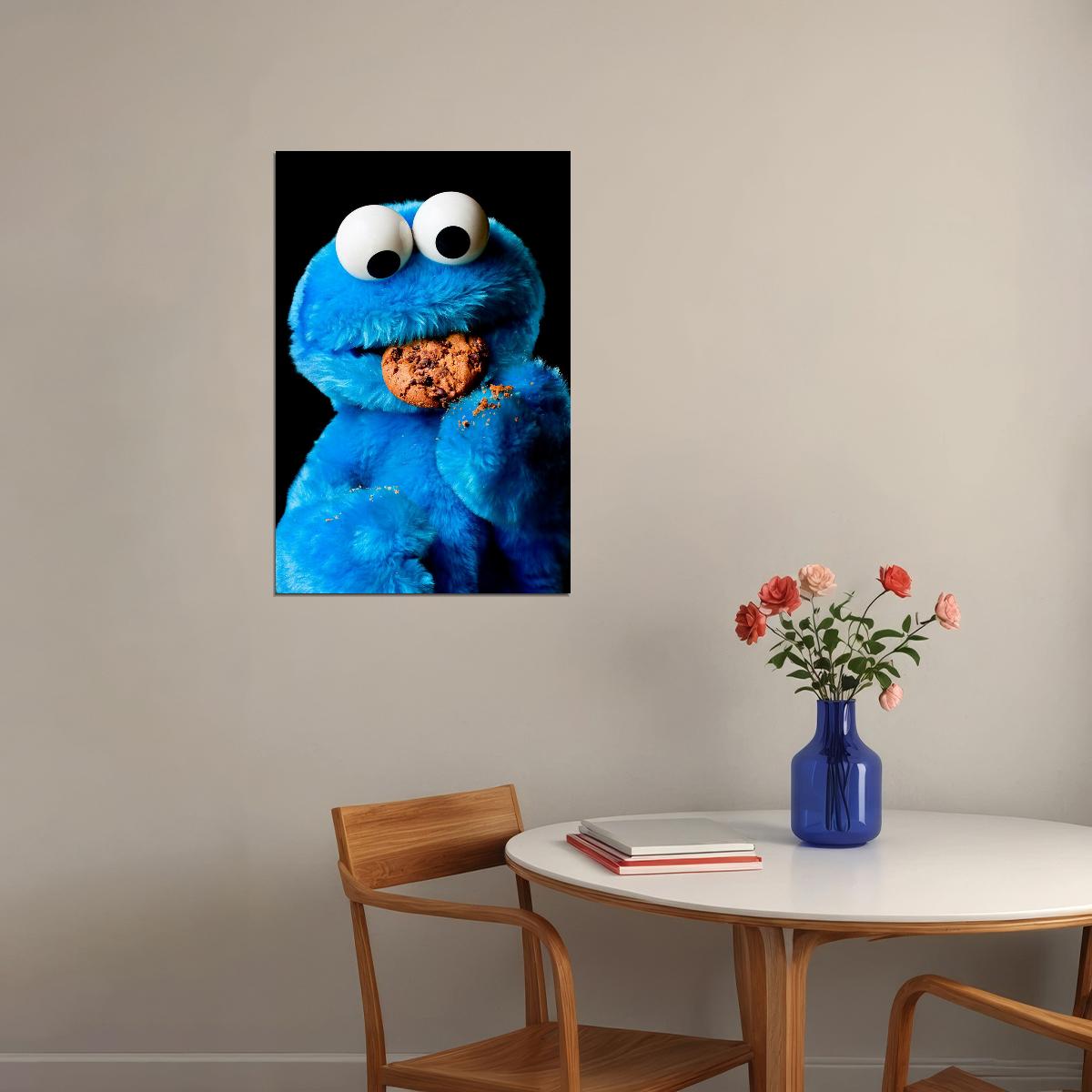 Cookie Monster Kids Poster Sesame Street Character Wall Art Children's Print - xonomax