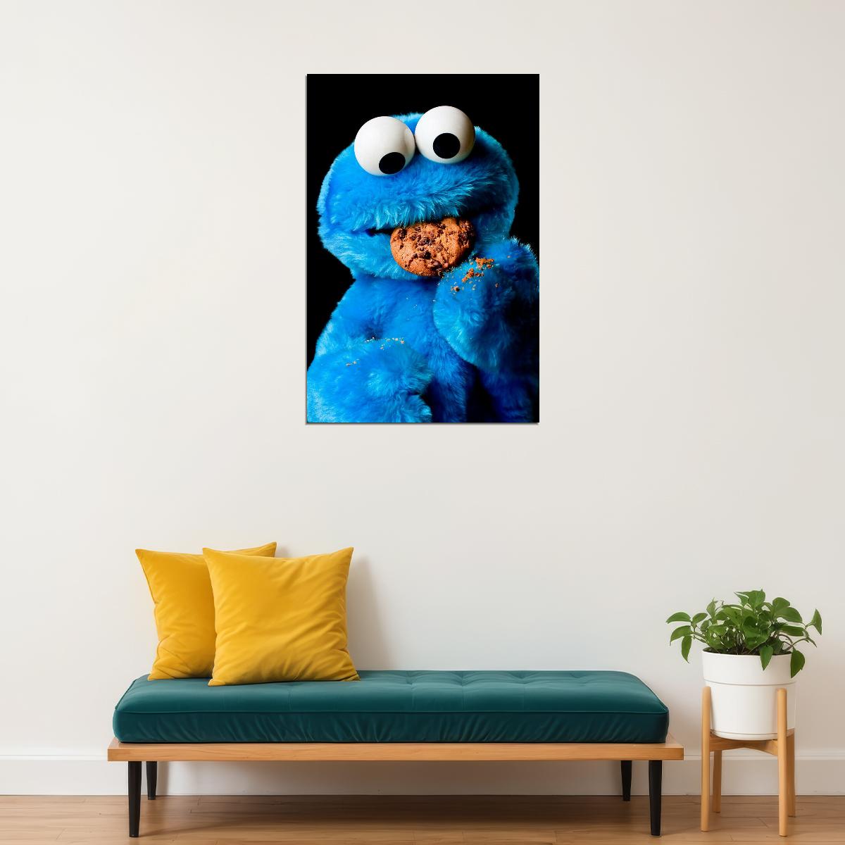Cookie Monster Kids Poster Sesame Street Character Wall Art Children's Print - xonomax