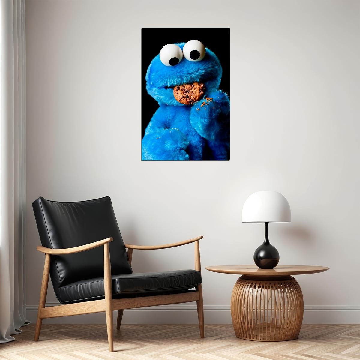 Cookie Monster Kids Poster Sesame Street Character Wall Art Children's Print - xonomax