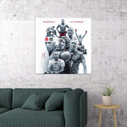 Georges St-pierre Gsp Poster Ufc Champion Wall Art Motivational Sports Print