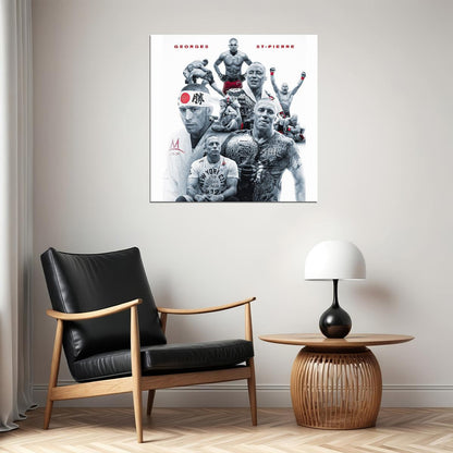 Georges St-pierre Gsp Poster Ufc Champion Wall Art Motivational Sports Print