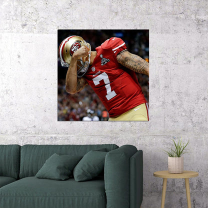 Colin Kaepernick Football Poster Nfl Quarterback Wall Art Motivational Sports Print