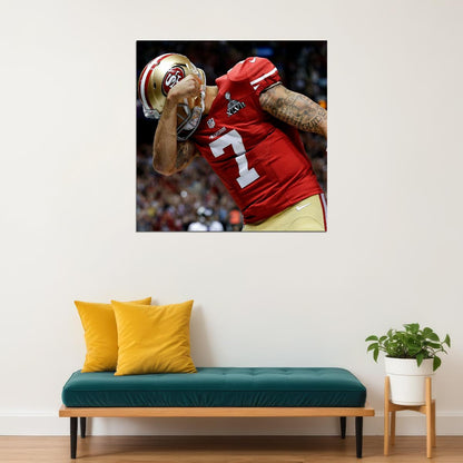 Colin Kaepernick Football Poster Nfl Quarterback Wall Art Motivational Sports Print