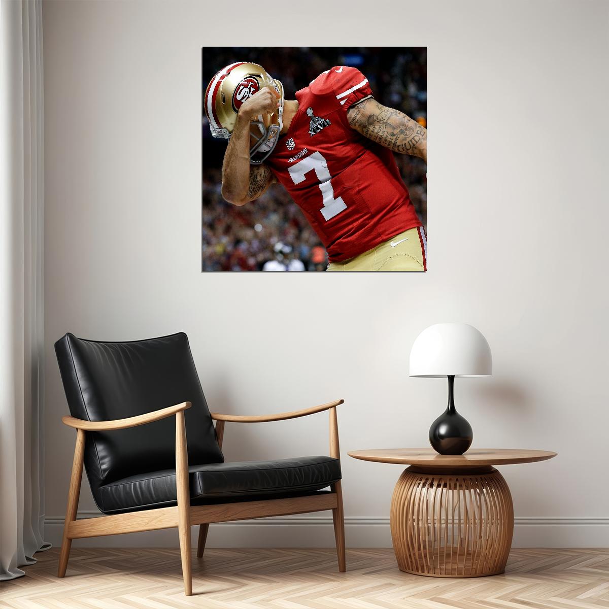 Colin Kaepernick Football Poster Nfl Quarterback Wall Art Motivational Sports Print