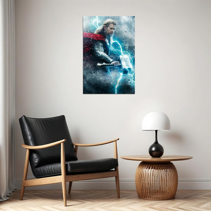 Thor Movie Poster Iconic Marvel Superhero Art Epic Chris Hemsworth Action Film Print