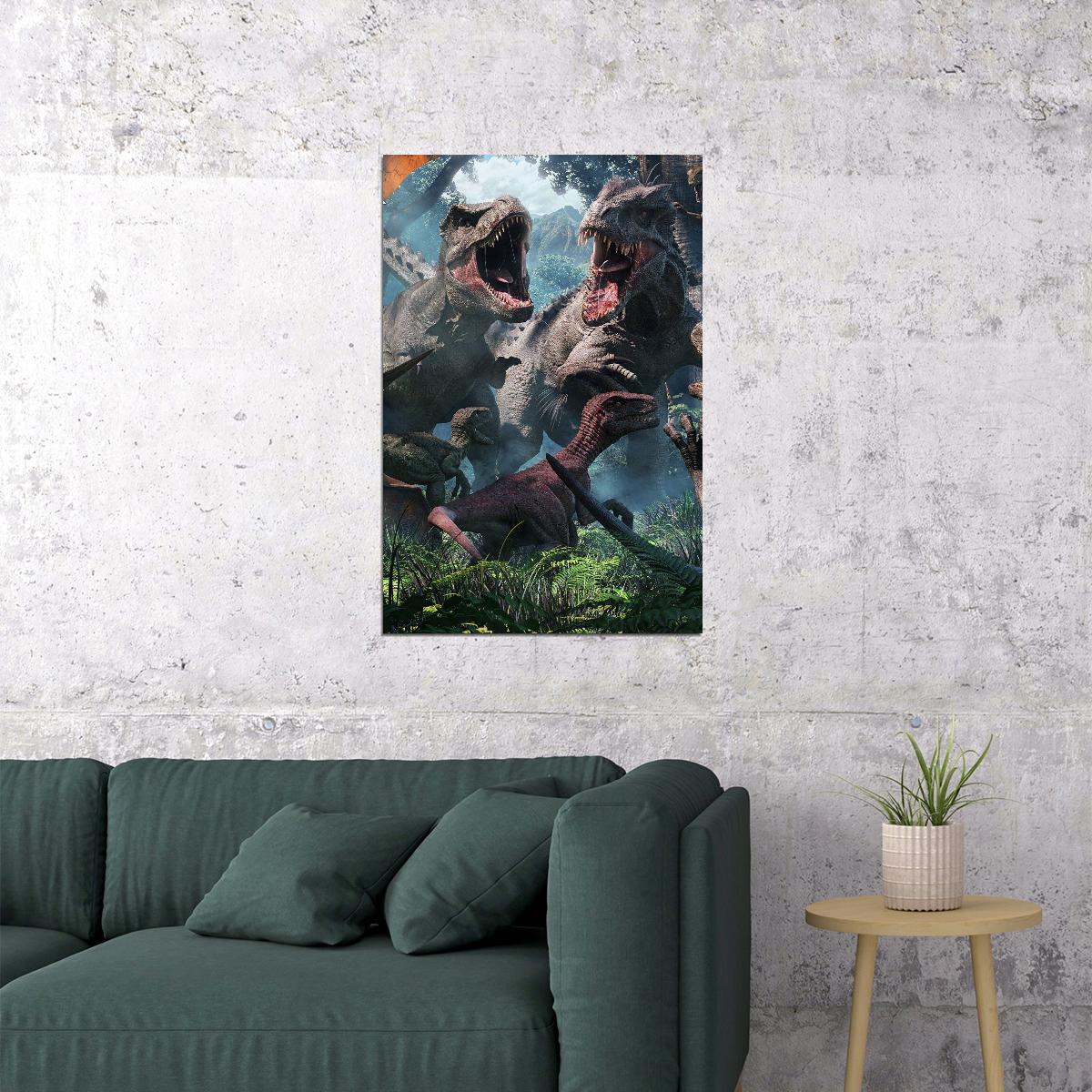 Jurassic World Dinosaurs Movie Poster Wall Art