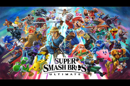 Super Smash Bros Nintendo Video Game Poster Iconic Fighting Game Wall Art