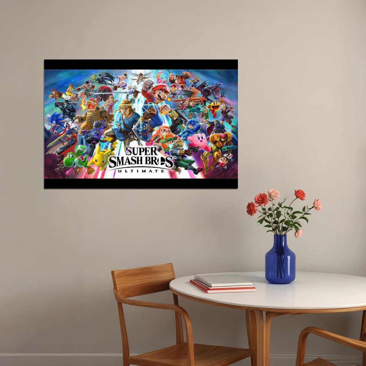 Super Smash Bros Nintendo Video Game Poster Iconic Fighting Game Wall Art