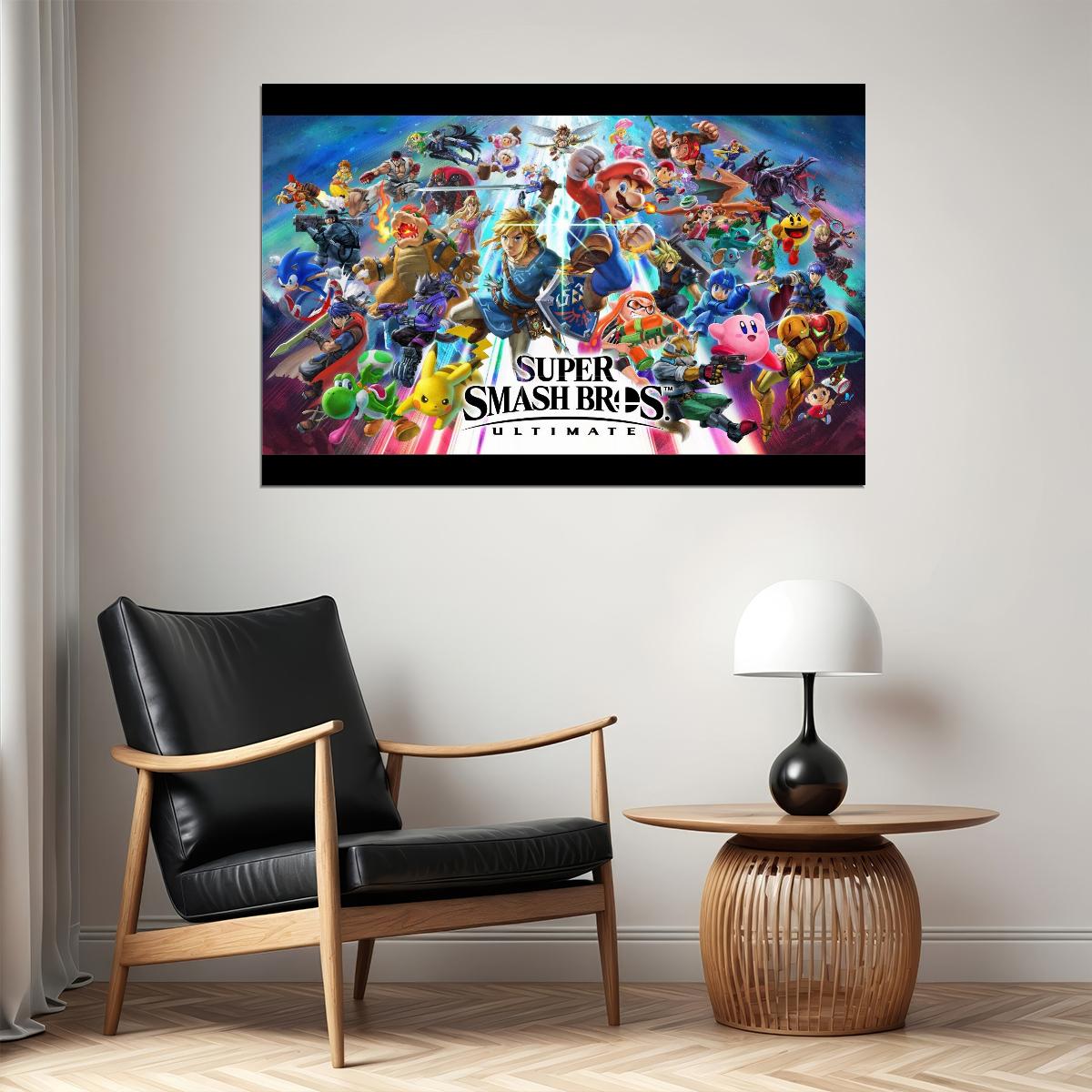 Super Smash Bros Nintendo Video Game Poster Iconic Fighting Game Wall Art