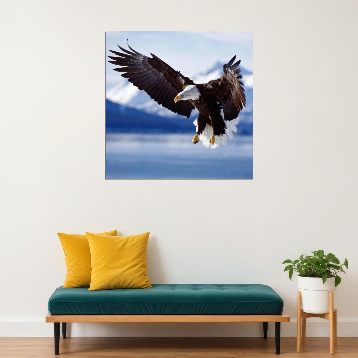 American Bald Eagle Poster National Bird Wall Art Wildlife Photography Print - xonomax