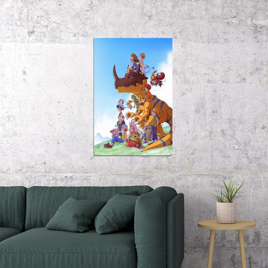 Digimon Anime Poster Japanese Animation Wall Art Digital Monsters Series Print - xonomax