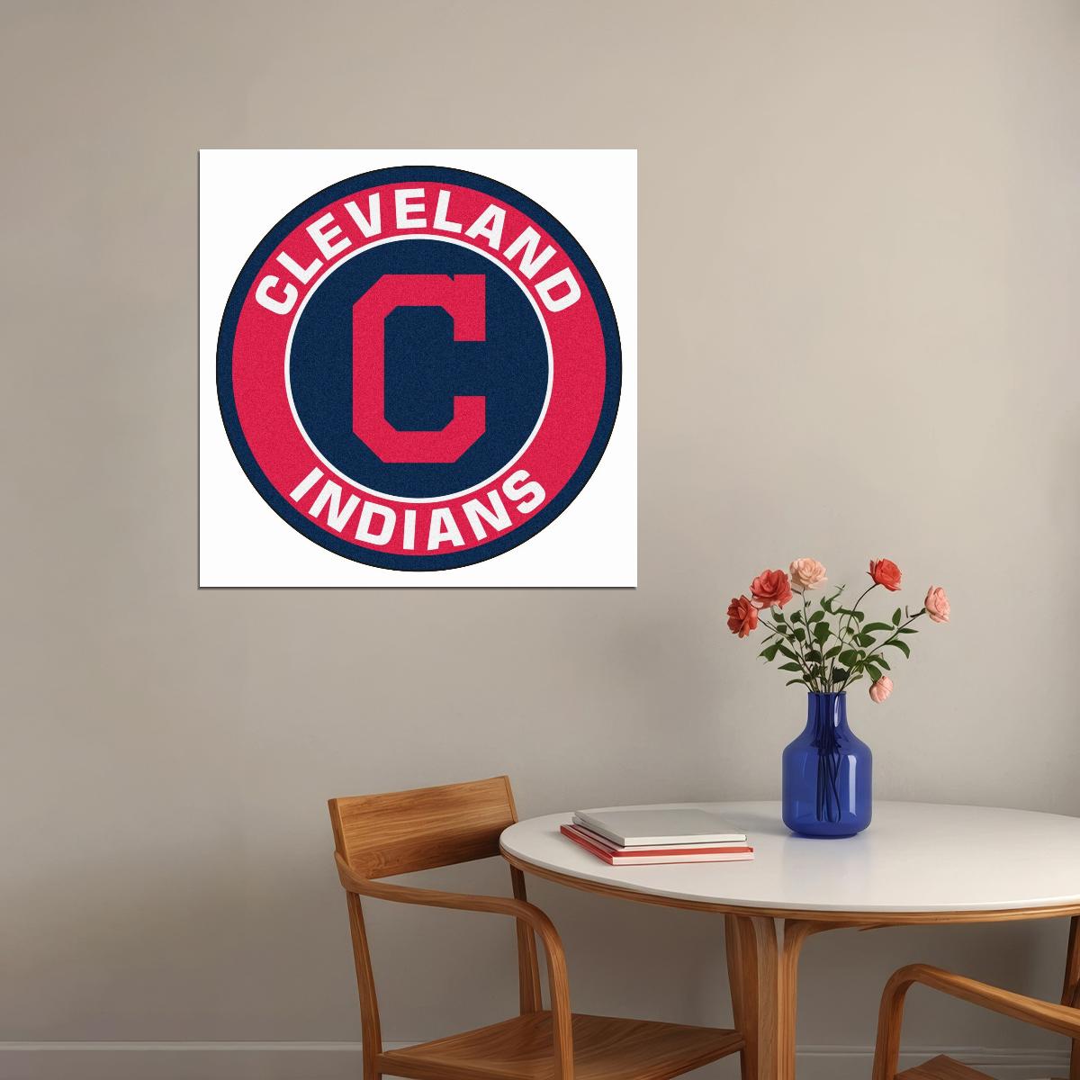 Cleveland Indians Cleveland Guardians Logo Poster Mlb Baseball Team Wall Art Sports Print - xonomax