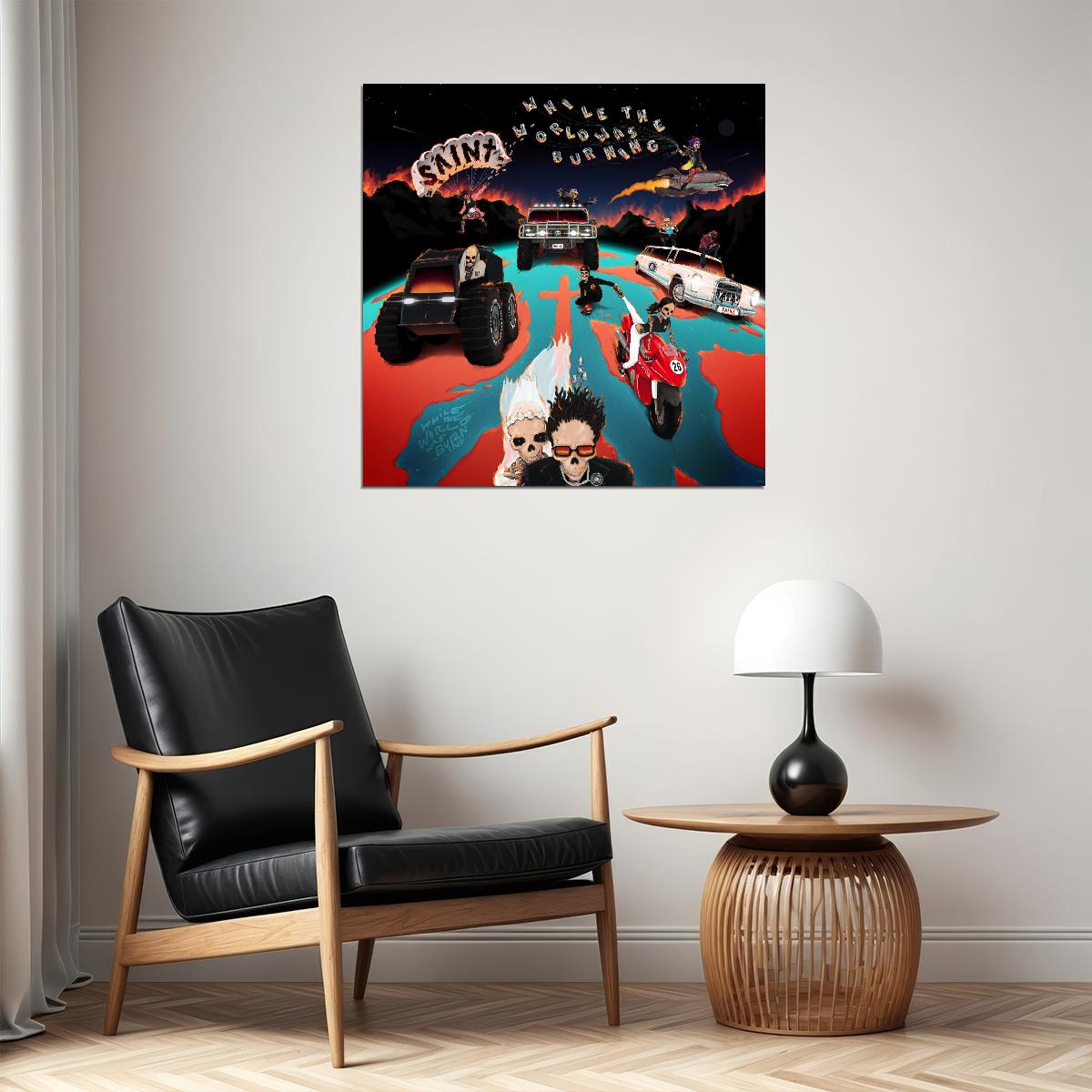 Saint Jhn While The World Was Burning Album Cover Art Hip Hop Music Poster Famous Artist Wall Print