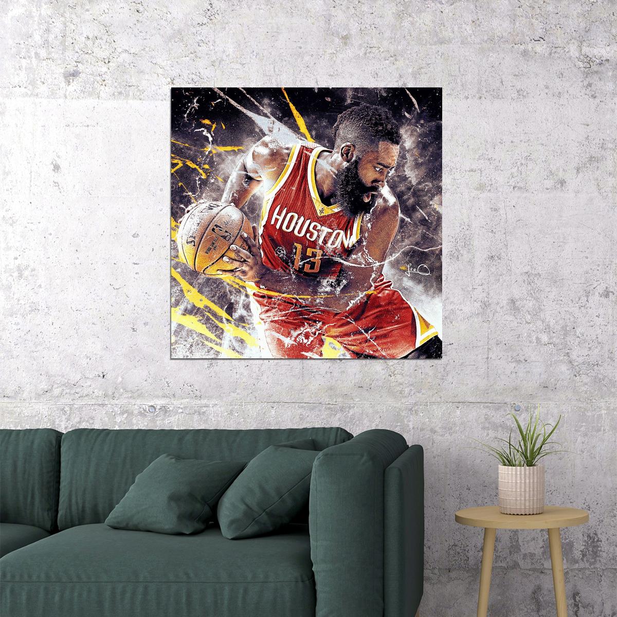 James Harden Nba Basketball Player Poster Motivational Sports Wall Art