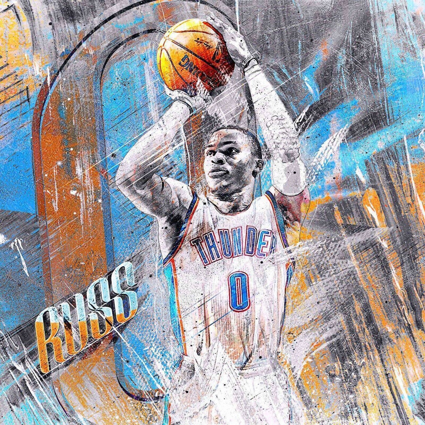 Russell Westbrook Nba Poster Famous Basketball Star Motivational Sports Print