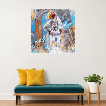 Russell Westbrook Nba Poster Famous Basketball Star Motivational Sports Print