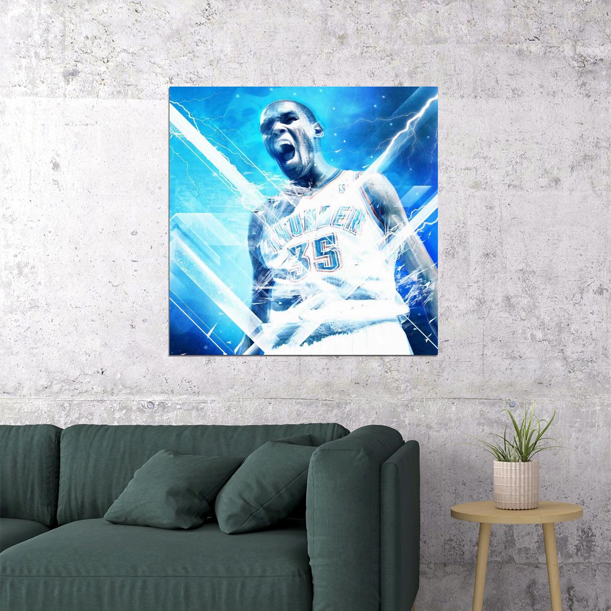 Kevin Durant Nba Poster Basketball Player Wall Art Motivational Sports Print