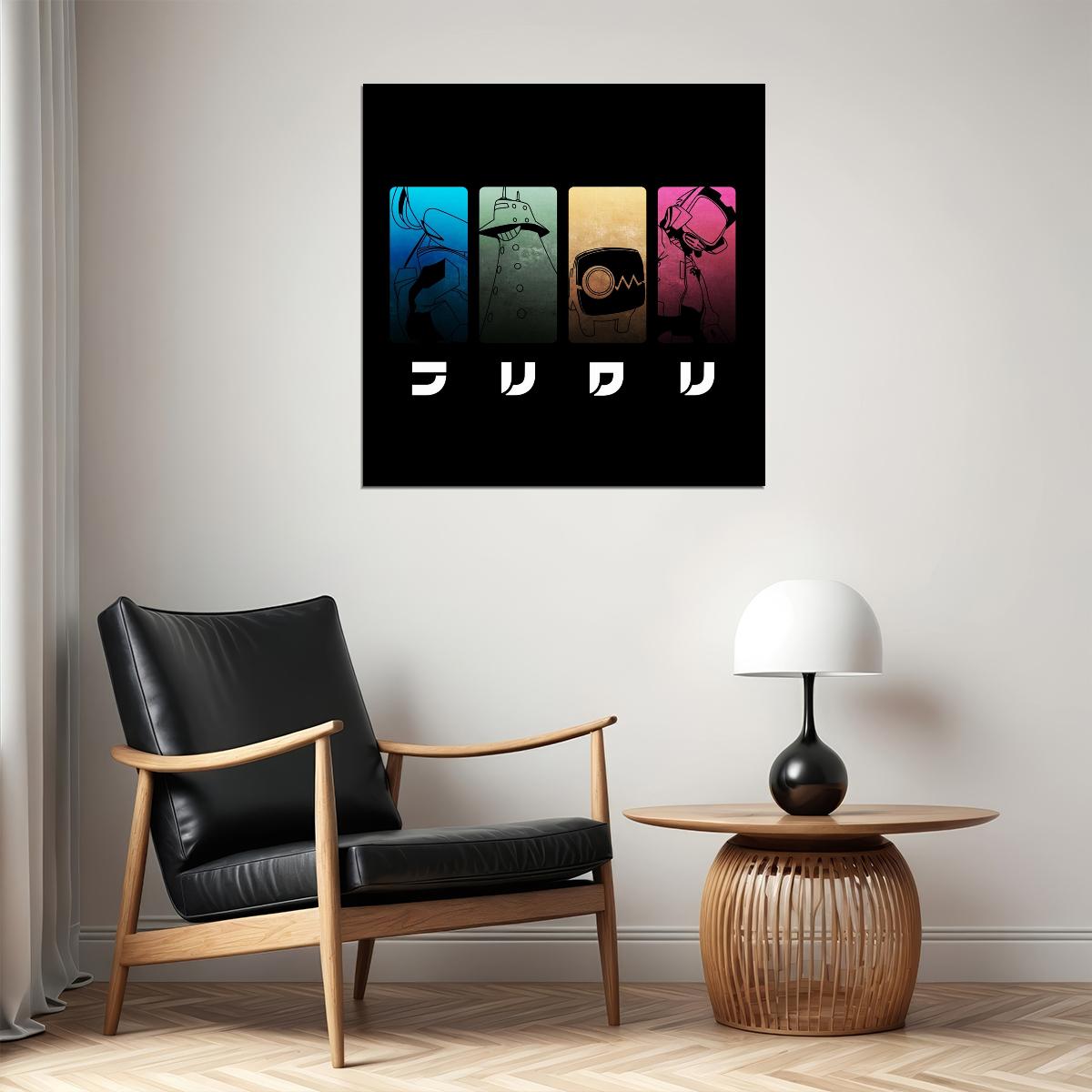 Flcl Anime Poster Japanese Animation Wall Art Sci-fi Manga Print - xonomax