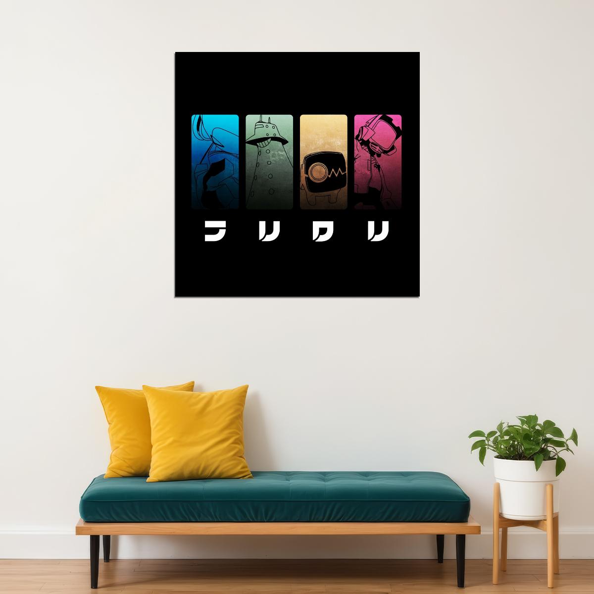 Flcl Anime Poster Japanese Animation Wall Art Sci-fi Manga Print - xonomax
