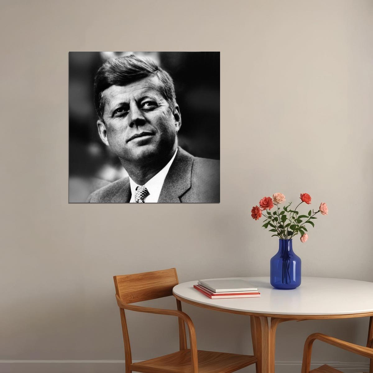 John F. Kennedy Quote Poster American President Historical Celebrity 1960s Retro Wall Art