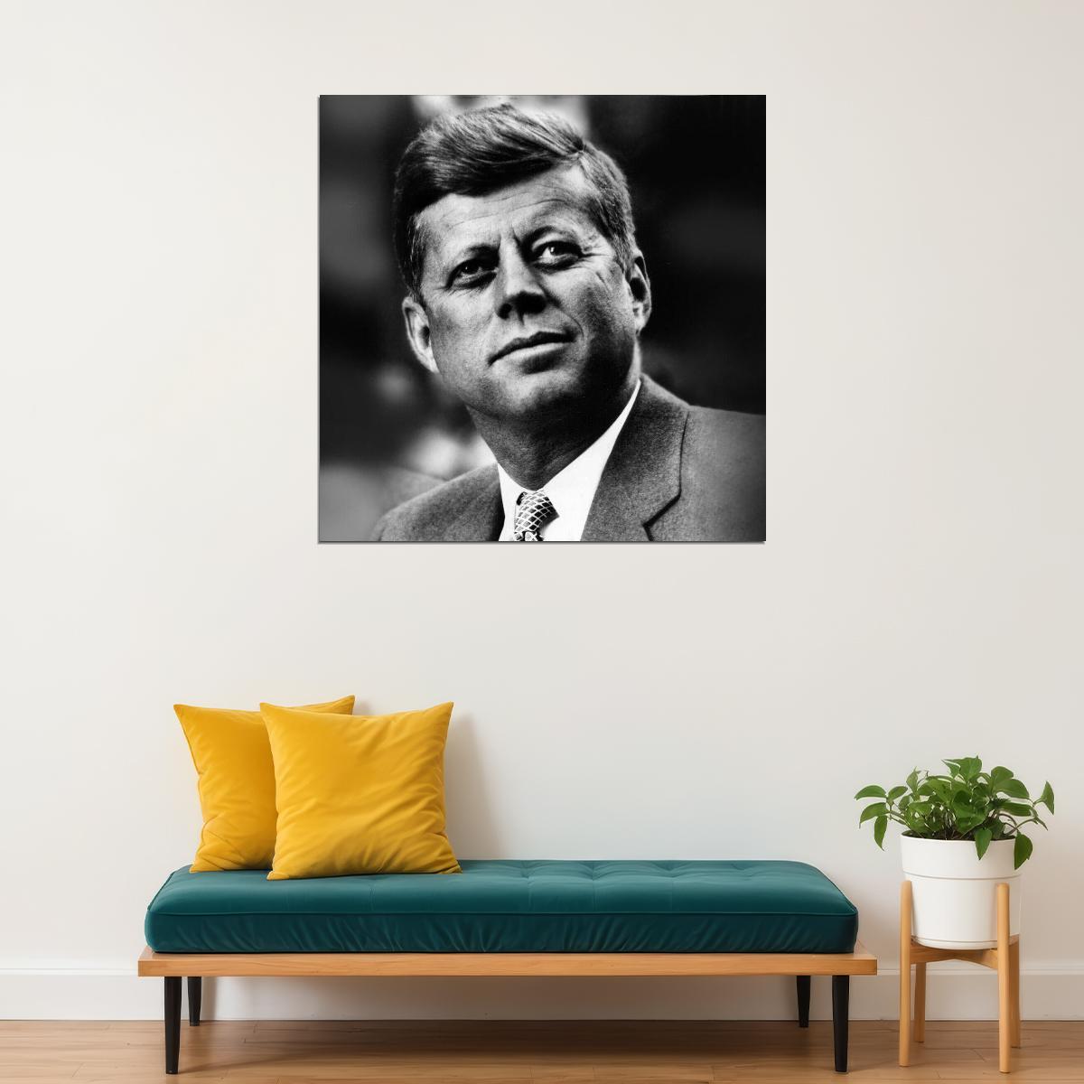 John F. Kennedy Quote Poster American President Historical Celebrity 1960s Retro Wall Art