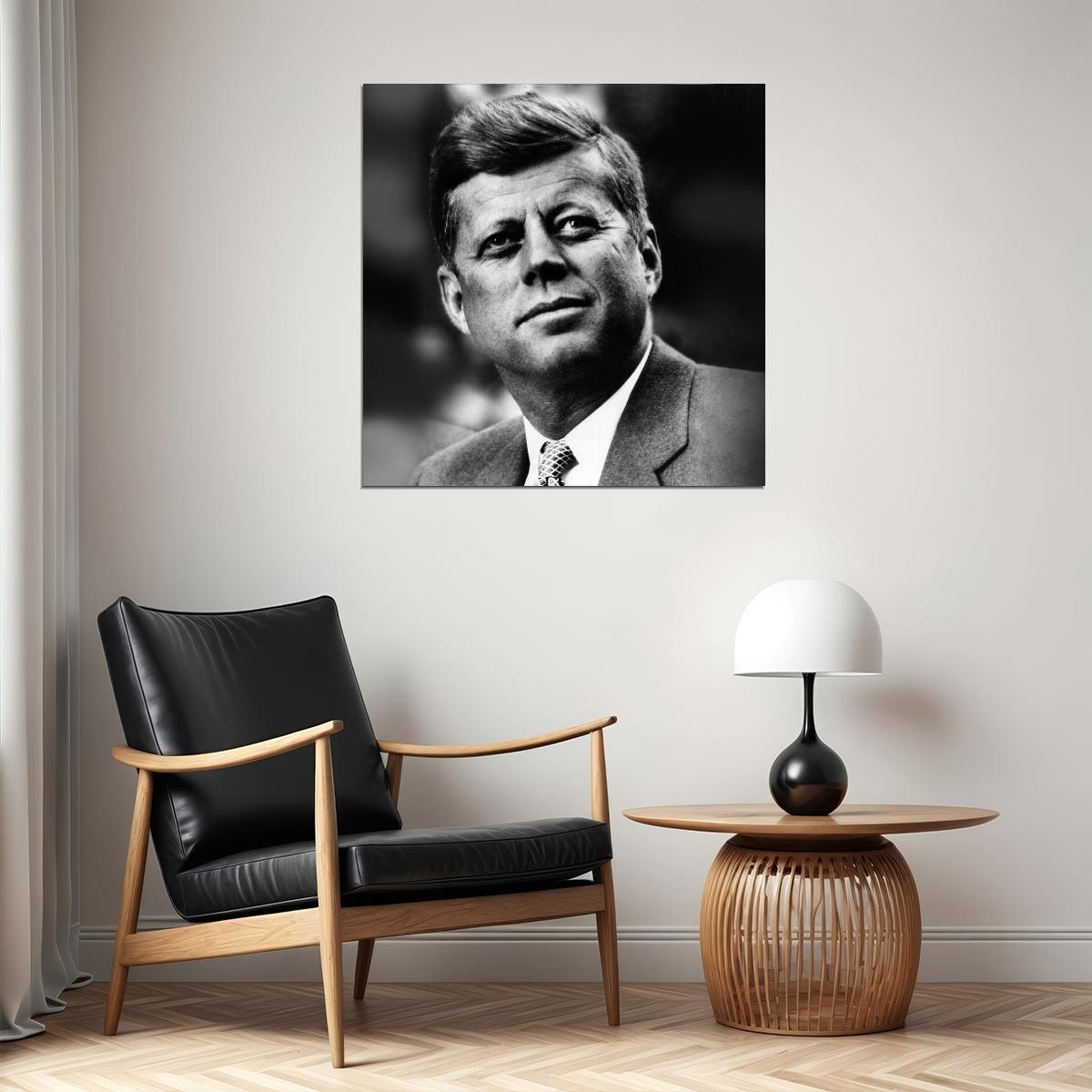 John F. Kennedy Quote Poster American President Historical Celebrity 1960s Retro Wall Art