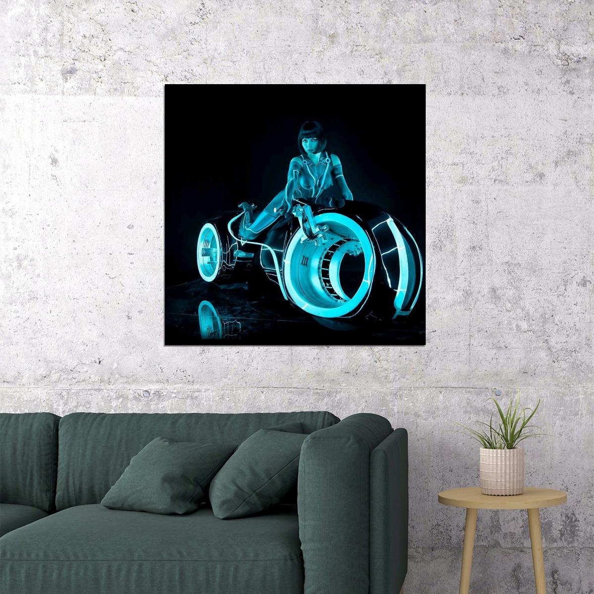 Tron Playboy Sexy Poster Iconic Sci-fi Movie Art Retro Futuristic Pop Culture Print