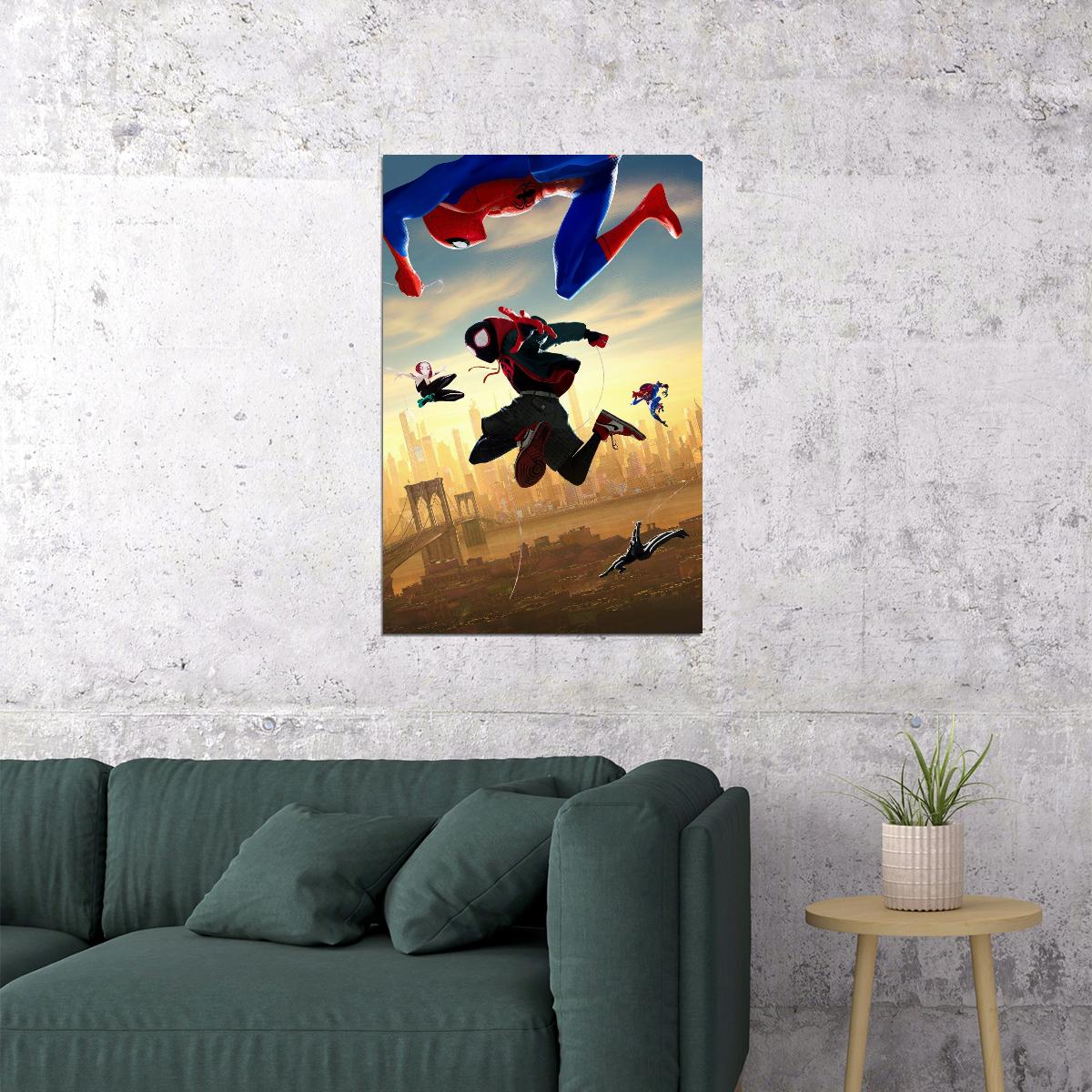 Spider-man Into The Spider-verse Movie Poster Animated Film Print