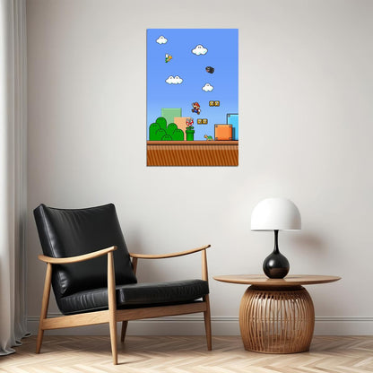 Super Mario Nintendo Video Game Poster Retro Gamer Wall Art