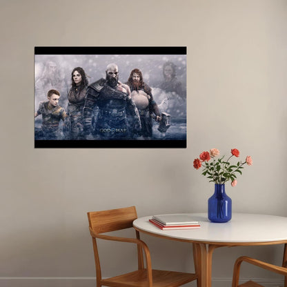 God Of War Ragnarök Video Game Poster Playstation Wall Art Norse Mythology Print