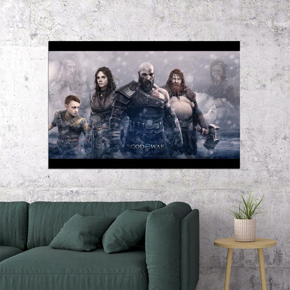 God Of War Ragnarök Video Game Poster Playstation Wall Art Norse Mythology Print