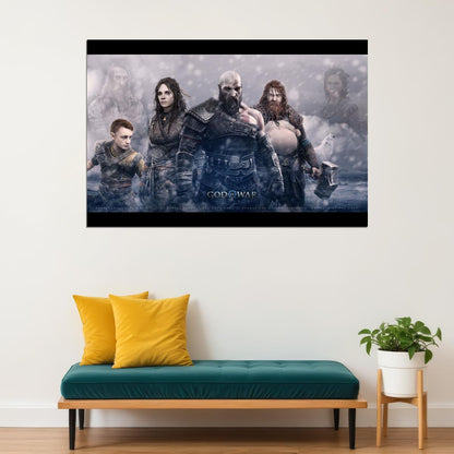 God Of War Ragnarök Video Game Poster Playstation Wall Art Norse Mythology Print