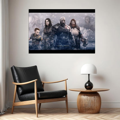 God Of War Ragnarök Video Game Poster Playstation Wall Art Norse Mythology Print