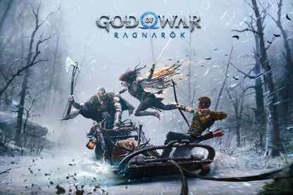 God Of War Ragnarök Video Game Poster Playstation Wall Art Norse Mythology Print