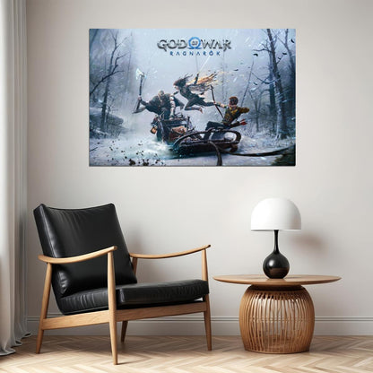 God Of War Ragnarök Video Game Poster Playstation Wall Art Norse Mythology Print