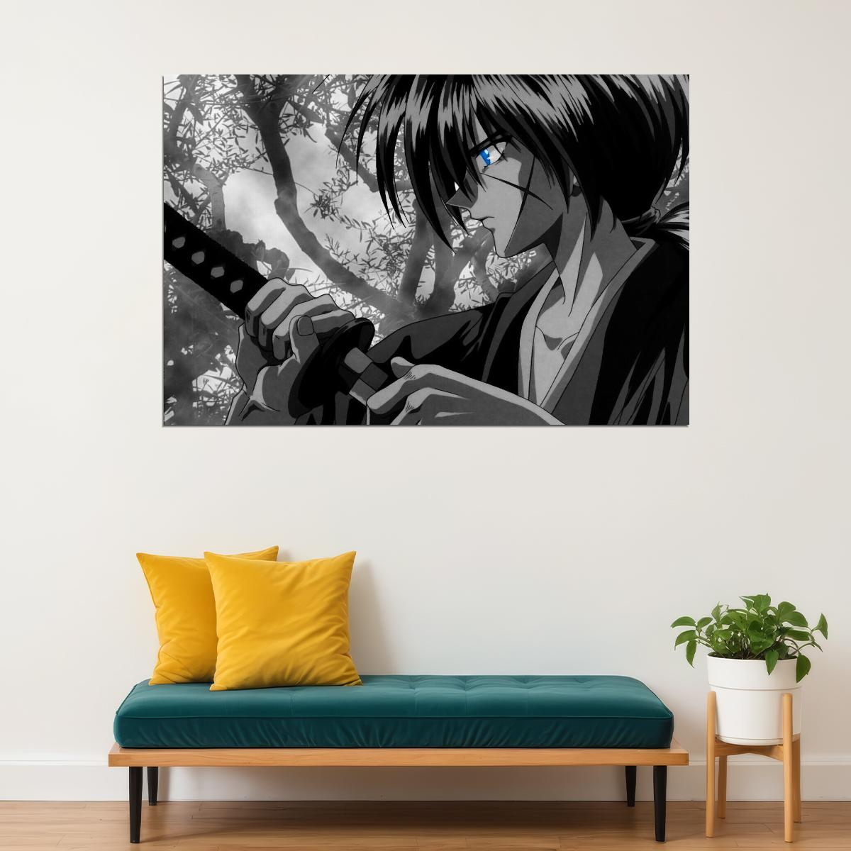 Rurouni Kenshin Anime Poster Japanese Manga Art Samurai Wall Art - xonomax