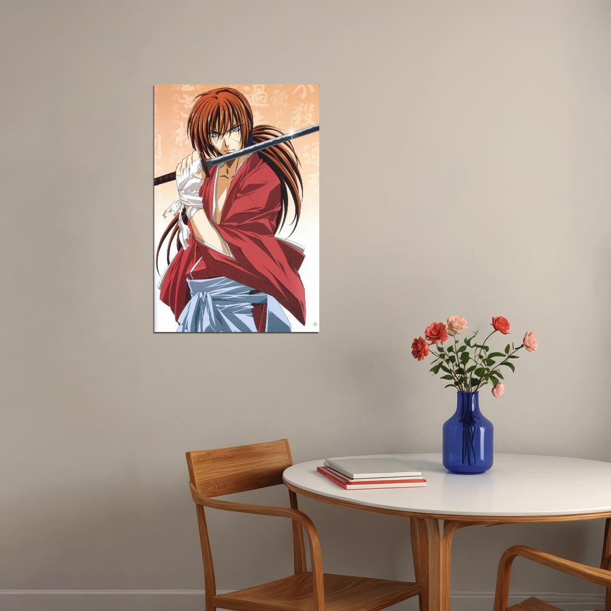 Rurouni Kenshin Anime Poster Japanese Manga Art Samurai Wall Art