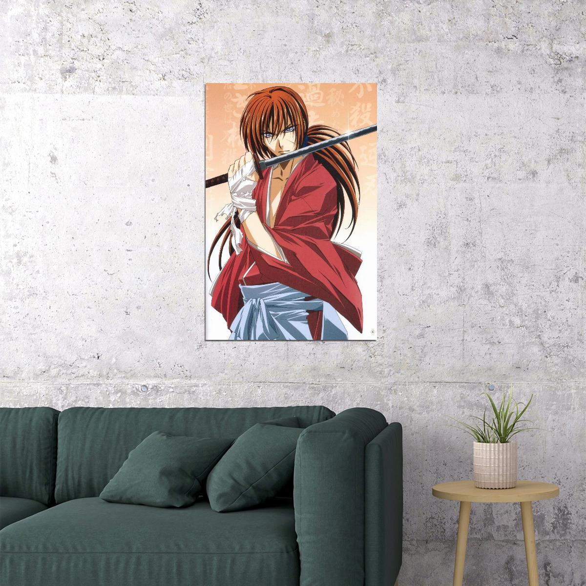 Rurouni Kenshin Anime Poster Japanese Manga Art Samurai Wall Art