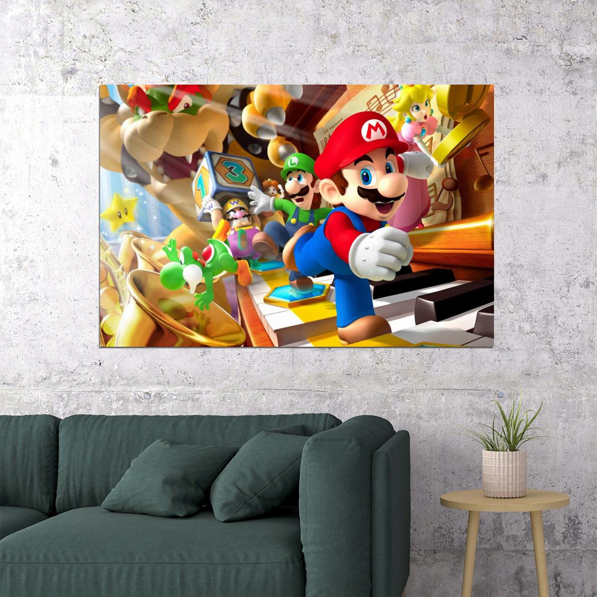 Super Mario Nintendo Video Game Poster Retro Gamer Wall Art