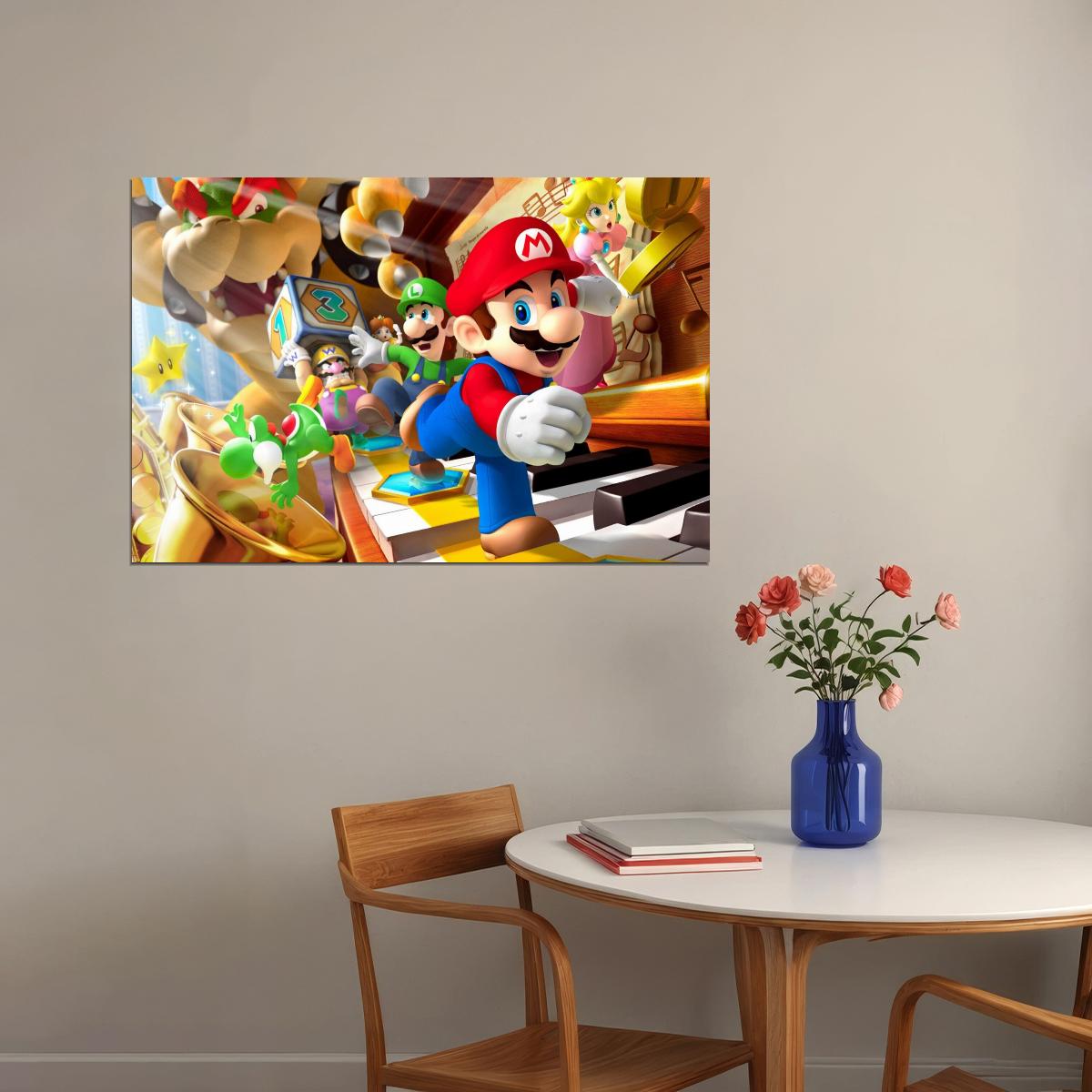 Super Mario Nintendo Video Game Poster Retro Gamer Wall Art