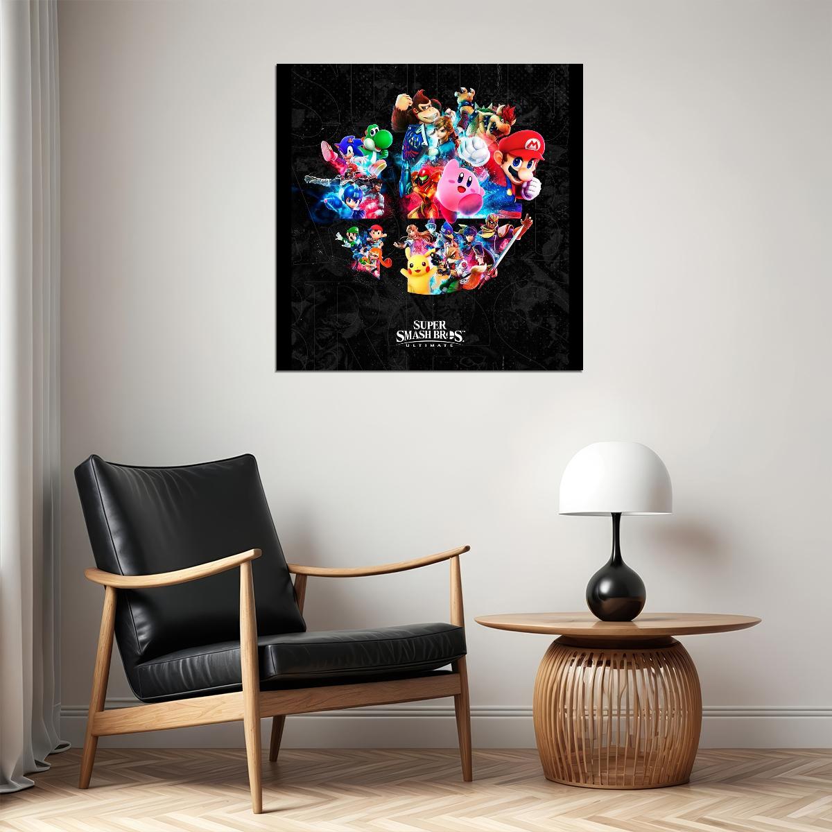 Super Smash Bros Nintendo Video Game Poster Iconic Fighting Game Wall Art