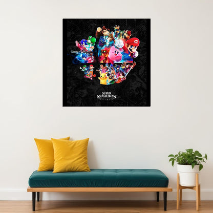 Super Smash Bros Nintendo Video Game Poster Iconic Fighting Game Wall Art