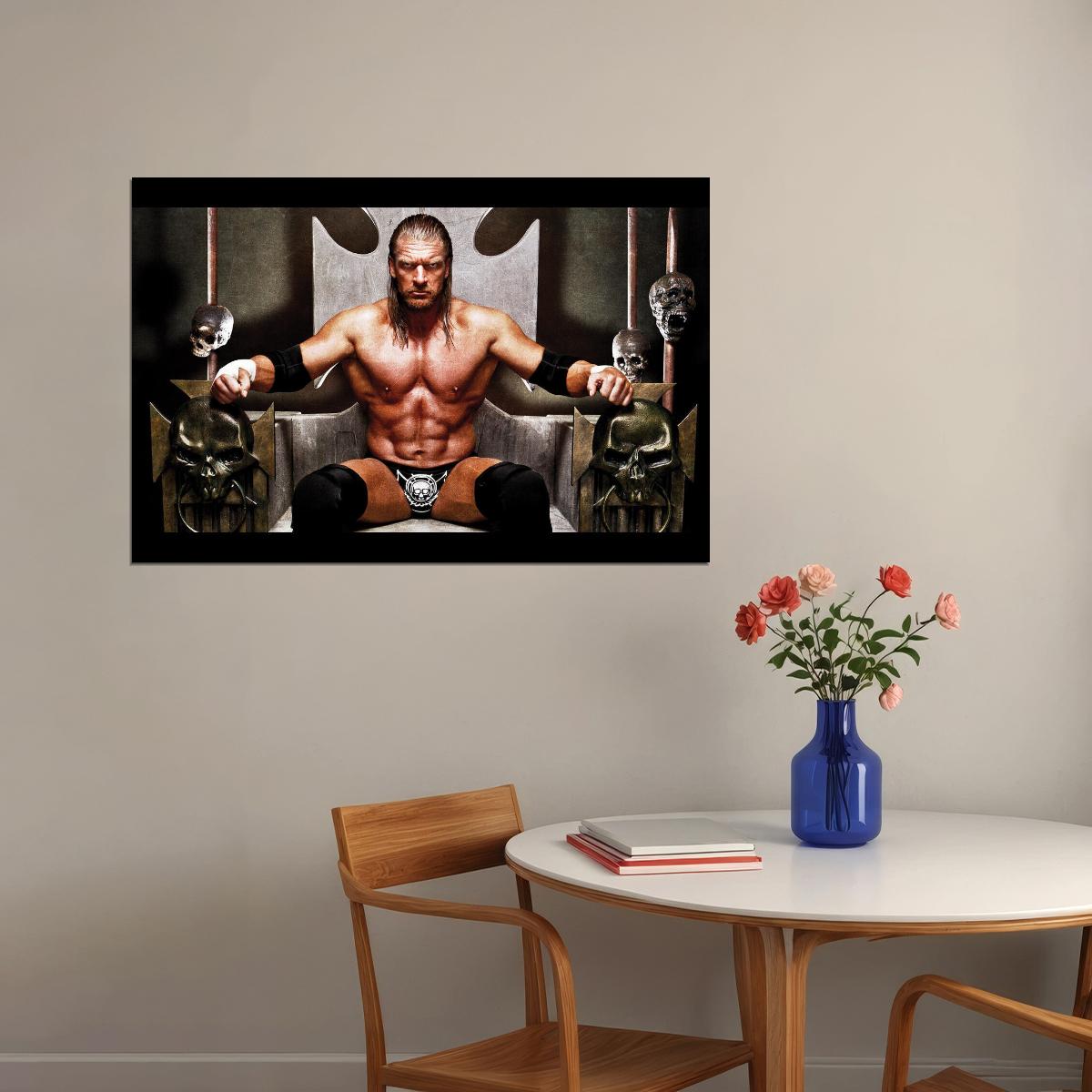 Triple H Wwe Poster Iconic Wrestling Legend Wall Art Inspirational Sports Print Champion Decor