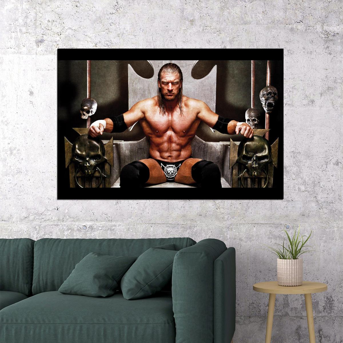 Triple H Wwe Poster Iconic Wrestling Legend Wall Art Inspirational Sports Print Champion Decor