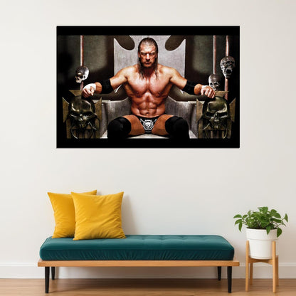 Triple H Wwe Poster Iconic Wrestling Legend Wall Art Inspirational Sports Print Champion Decor