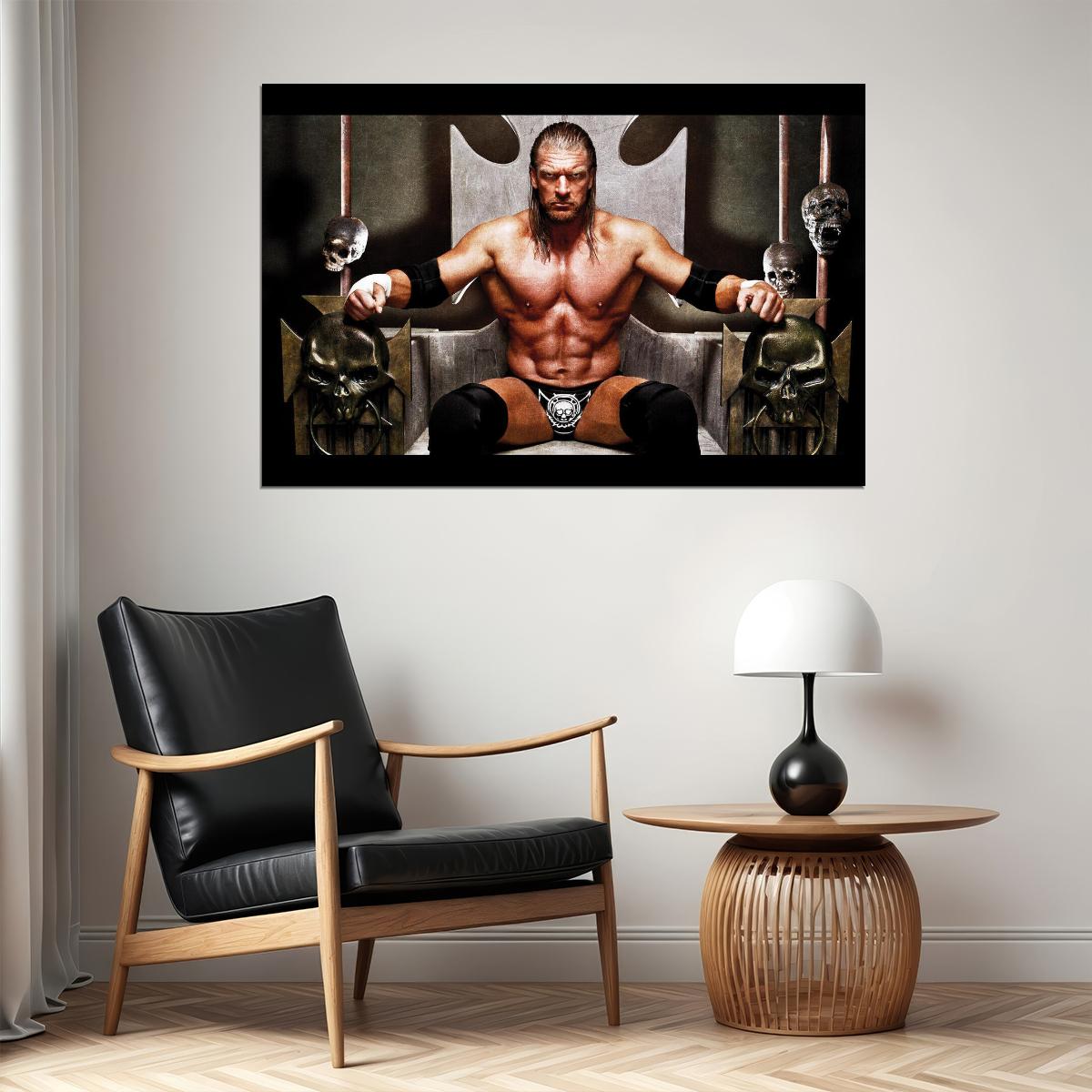 Triple H Wwe Poster Iconic Wrestling Legend Wall Art Inspirational Sports Print Champion Decor