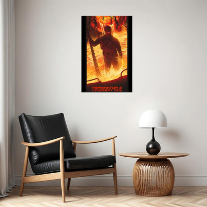 Arnold Schwarzenegger Terminator 2 Movie Poster Sci-fi Film Wall Art Action Icon Print