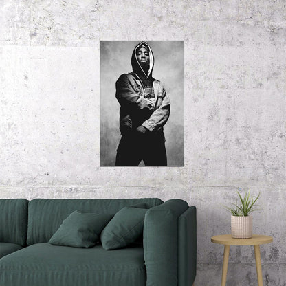 Tupac Shakur 2pac Poster Iconic Rap Music Legend Wall Art Hip Hop Artist Inspirational Print